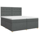 vidaXL Boxspring ágy matraccal Sötétszürke 200 x 200 cm Szövet