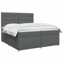 vidaXL Boxspring ágy matraccal Sötétszürke 200 x 200 cm Szövet