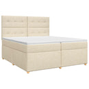 vidaXL Boxspring ágy matraccal Krémszínű 200 x 200 cm Szövet