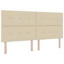 vidaXL Boxspring ágy matraccal Krémszínű 200 x 200 cm Szövet