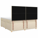 vidaXL Boxspring ágy matraccal Krémszínű 200 x 200 cm Szövet