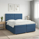 vidaXL Boxspring ágy matraccal fejtámlával Kék 200 x 200 cm Szövet