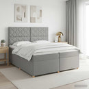 vidaXL Boxspring ágy matraccal Világosszürke 200 x 200 cm Szövet