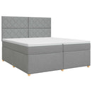 vidaXL Boxspring ágy matraccal Világosszürke 200 x 200 cm Szövet