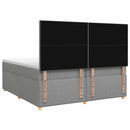 vidaXL Boxspring ágy matraccal Világosszürke 200 x 200 cm Szövet