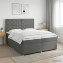 vidaXL Boxspring ágy matraccal Sötétszürke 200 x 200 cm Szövet