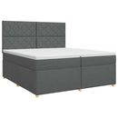 vidaXL Boxspring ágy matraccal Sötétszürke 200 x 200 cm Szövet