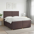 vidaXL Boxspring ágy matraccal Sötét Barna 200 x 200 cm Szövet