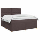 vidaXL Boxspring ágy matraccal Sötét Barna 200 x 200 cm Szövet