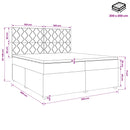vidaXL Boxspring ágy matraccal Sötét Barna 200 x 200 cm Szövet