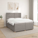 vidaXL Boxspring ágy matraccal Tópszínű 200 x 200 cm Szövet