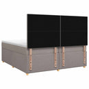 vidaXL Boxspring ágy matraccal Tópszínű 200 x 200 cm Szövet