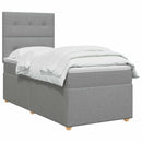 vidaXL Boxspring ágy matraccal Világosszürke Egyszemélyes Szövet