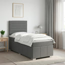 vidaXL Boxspring ágy matraccal Sötétszürke 100 x 200 cm Szövet