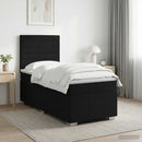 vidaXL Boxspring ágy matraccal fejtámlával Fekete 90 x 200 cm Szövet