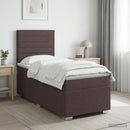 vidaXL Boxspring ágy matraccal Sötét Barna 90 x 200 cm Szövet
