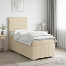 vidaXL Boxspring ágy matraccal Krémszínű 80 x 200 cm Szövet