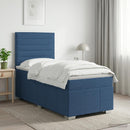 vidaXL Boxspring ágy matraccal fejtámlával Kék 100 x 200 cm Szövet