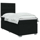 vidaXL Boxspring ágy matraccal fejtámlával Fekete 80 x 200 cm Szövet