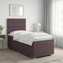 vidaXL Boxspring ágy matraccal Sötét Barna 100 x 200 cm Szövet