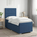 vidaXL Boxspring ágy matraccal fejtámlával Kék 100 x 200 cm Szövet