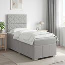 vidaXL Boxspring ágy matraccal Világosszürke 90 x 200 cm Szövet
