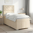 vidaXL Boxspring ágy matraccal Krémszínű 90 x 200 cm Szövet
