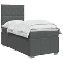 vidaXL Boxspring ágy matraccal Sötétszürke 90 x 190 cm Szövet