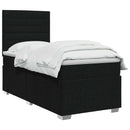 vidaXL Boxspring ágy matraccal fejtámlával Fekete 90 x 200 cm Szövet