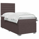 vidaXL Boxspring ágy matraccal Sötét Barna 90 x 200 cm Szövet