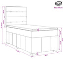 vidaXL Boxspring ágy matraccal Világosszürke 90 x 200 cm Szövet