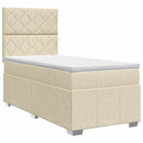 vidaXL Boxspring ágy matraccal Krémszínű 90 x 200 cm Szövet
