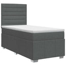 vidaXL Boxspring ágy matraccal Sötétszürke 100 x 200 cm Szövet