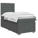 vidaXL Boxspring ágy matraccal Sötétszürke 100 x 200 cm Szövet
