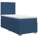 vidaXL Boxspring ágy matraccal fejtámlával Kék 100 x 200 cm Szövet