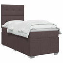 vidaXL Boxspring ágy matraccal Sötét Barna 100 x 200 cm Szövet