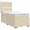 vidaXL Boxspring ágy matraccal Krémszínű 100 x 200 cm Szövet