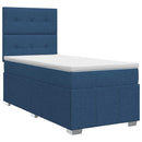 vidaXL Boxspring ágy matraccal fejtámlával Kék 100 x 200 cm Szövet