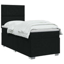 vidaXL Boxspring ágy matraccal fejtámlával Fekete 100 x 200 cm Szövet