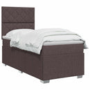 vidaXL Boxspring ágy matraccal Sötét Barna 100 x 200 cm Szövet