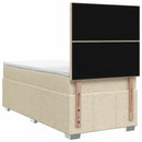 vidaXL Boxspring ágy matraccal Krémszínű 100 x 200 cm Szövet