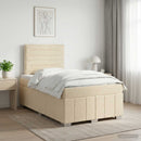 vidaXL Boxspring ágy matraccal Krémszínű 120 x 190 cm Szövet