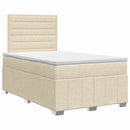 vidaXL Boxspring ágy matraccal Krémszínű 120 x 190 cm Szövet