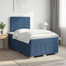 vidaXL Boxspring ágy matraccal fejtámlával Kék 120 x 200 cm Szövet