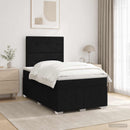 vidaXL Boxspring ágy matraccal fejtámlával Fekete 120 x 190 cm Szövet