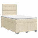 vidaXL Boxspring ágy matraccal Krémszínű 120 x 190 cm Szövet
