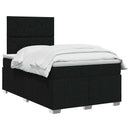 vidaXL Boxspring ágy matraccal fejtámlával Fekete 120 x 190 cm Szövet