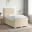 vidaXL Boxspring ágy matraccal Krémszínű 120 x 190 cm Szövet