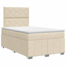 vidaXL Boxspring ágy matraccal Krémszínű 120 x 190 cm Szövet