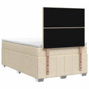 vidaXL Boxspring ágy matraccal Krémszínű 120 x 190 cm Szövet